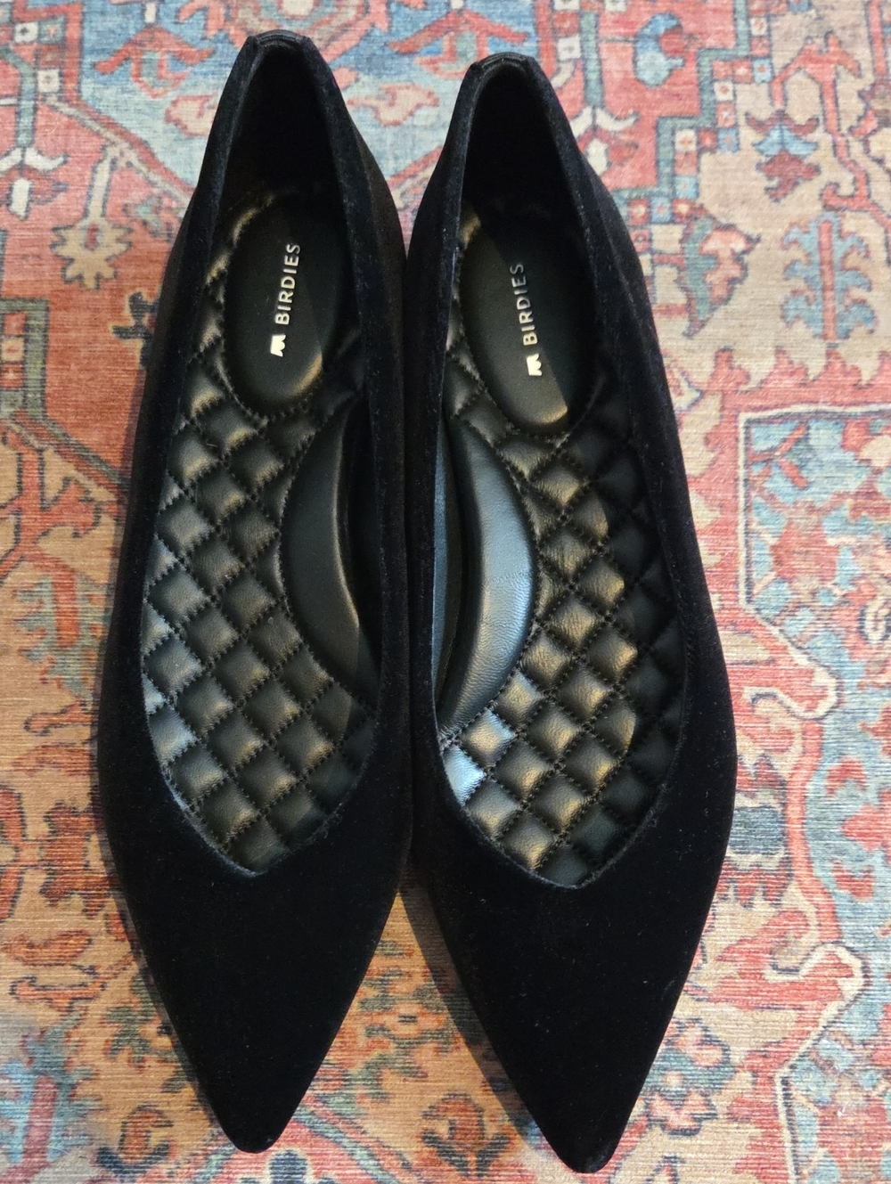 Birdies The Goldfinch 15 Black Velvet Flats Size 9.5 - Picture 2 of 9
